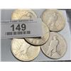 Image 3 : Lot of 5 Peace Silver Dollars