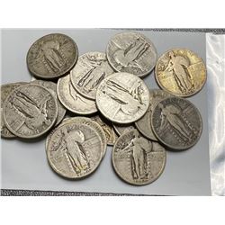 20 pcs. Better Grade Standing Liberty Quarters