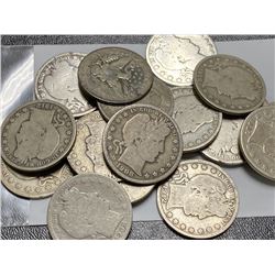 20 pcs Barber Half Dollars - Mixed Dates