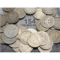 40 pcs. Barber Quarter Dollars - Mixed Dates