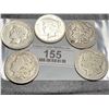 Image 1 : Lot of 5 Morgan and Peace Dollars