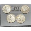 Image 2 : Lot of 4 XF AU Grade Walking Liberty Halves