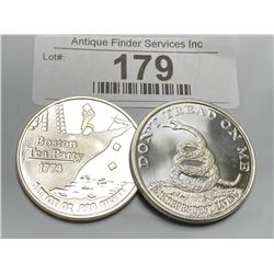 (2) 1 oz. Silver DTOM Silver Rounds