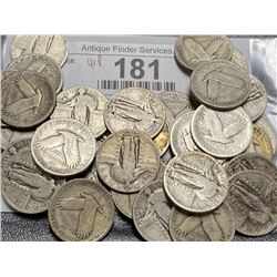 40 pcs better Grade Standling Liberty Quarters