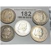Image 1 : Lot of 5 Columbian Exposition Half Dollars