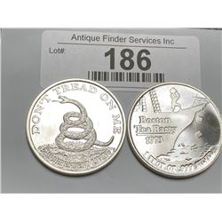2 pcs. Silver DTOM 1 oz. Rounds