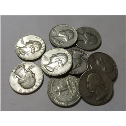 10 pcs. Washington Quarters 90% Silver