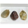 Image 1 : Lot of 3 Jasper and Polished Stone Pendants