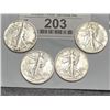 Image 1 : (4) VF Plus Walking Liberty Half Dollars