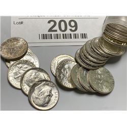 Roll of 50pcs. Brilliant Unc. Roosevelt 90% Dimes