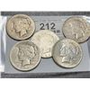 Image 1 : 5 pcs Peace Silver Dollars