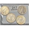 Image 2 : (4) Peace and Morgan Silver Dollar Lot