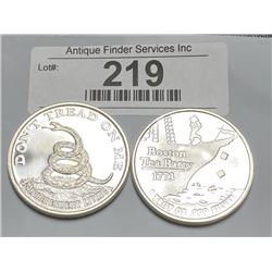 (2) Private Mint 1 oz Silver Rounds