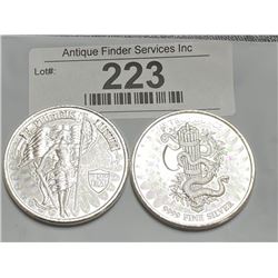 (2) 1 oz. Private Mint Silver Rounds
