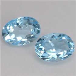 3 tcw. 2 pcs.  Natural Blue Topaz Gemstone