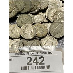 250 pcs. WWII War Nickel Jefferson