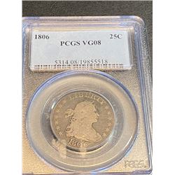 1805 VG 08 PCGS Draped Bust Quarter Dollar