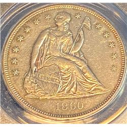 1860 0 - Seated Liberty Dollar -