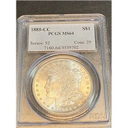 1885 CC MS 64 PCGS Morgan Silver Dollar