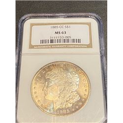 1885 CC MS 65 NGC Morgan Silver dollar