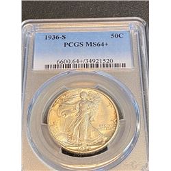 1936 s MS 64 + PCGS Walking Liberty Half Dollar