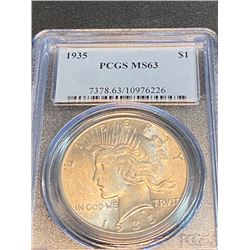 1935 MS 63 PCGS Peace Silver Dollar