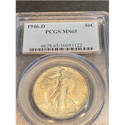 1946 d MS 65 PCGS Walking Liberty Half Dollar