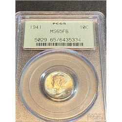 1941 MS 65 FB PCGS Mercury Dime