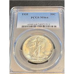 1935 MS 64 PCGS Walking Liberty Half Dollar