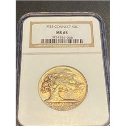 1935 MS 65 NGC - Connecticut Half Dollar