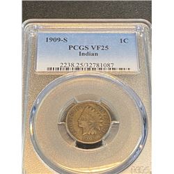 1909 s VF 25 PCGS Indian Head Cent