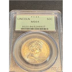 1918 Lincoln MS 64 PCGS Half Dollar