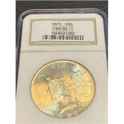 1923 MS 65 NGC Peace Silver Dollar