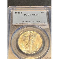 1946 s MS 64 PCGS Walking Liberty Half Dollar