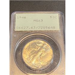 1946 MS 63 PCGS OGH Walking Liberty Half Dollar