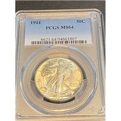 1944 MS 64 PCGS Walking Liberty Half Dollar