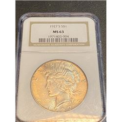 1927 s MS 63 NGC peace Silver Dollar