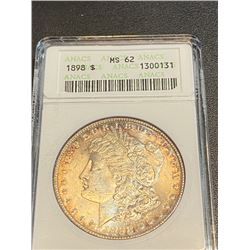 1898 MS 62 ANACS Morgan Silver Dollar