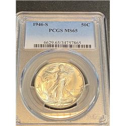 1946 s MS 65 PCGS Walking Liberty Half Dollar