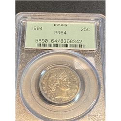1904 PR 64 PCGS Barber Quarter- RARITY