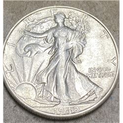 1940 S AU Grade Walking Liberty Half Dollar