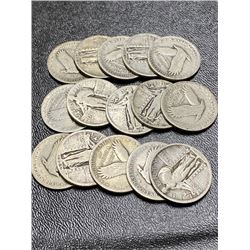 15 pcs. Readable Date Standing Liberty Quarters