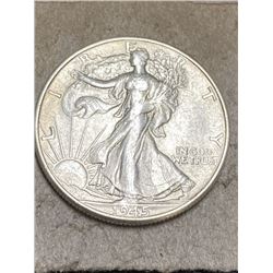 1945 P Walking Liberty Half Dollar AU Grade