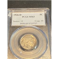 1926 d MS 63 PCGS Buffalo Nickel - Better in Grade