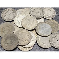 20 pcs. Barber Half Dollars - Mixed dates