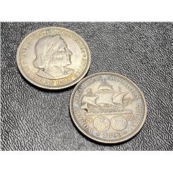 (2) 1893 Columbian Exposition Half Dollars