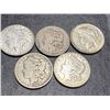 Image 1 : Lot of 5 Morgan and Peace Silver Dollars