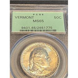 1927 VERMONT MS 65 OGH Half Dollar