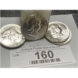 Roll of 20 pcs. BU Grade Franklin Halves Mixed