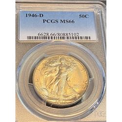 1946 d MS 66 PCGS Walking Liberty Half Dollar